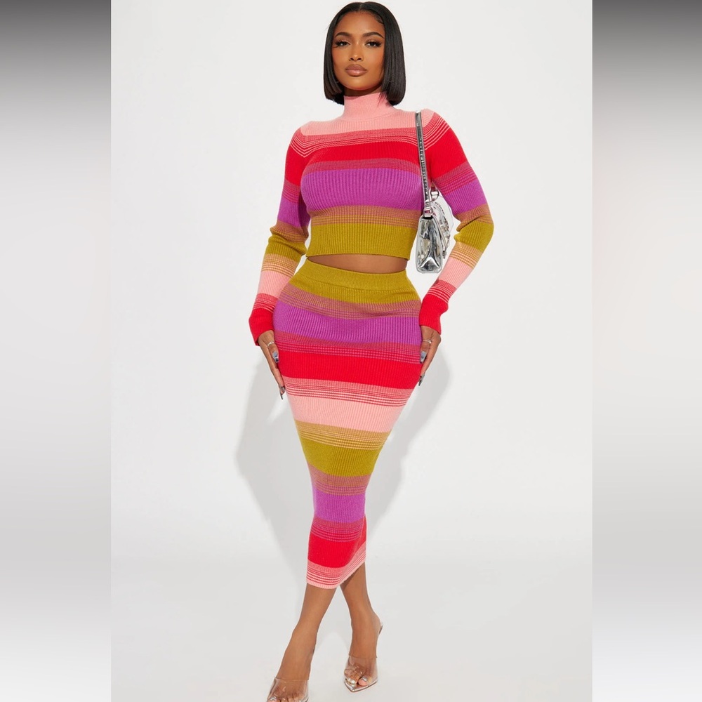 Fashion Nova Mi Amore Sweater Skirt Set